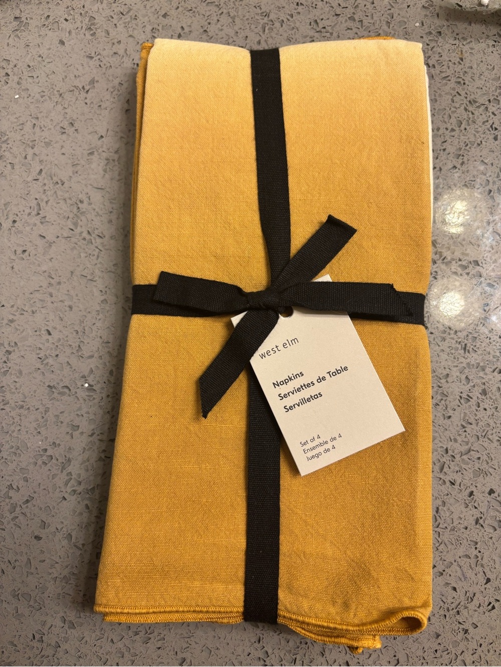 West Elm Mustard Yellow Cloth Napkin Set - 4 Pack new